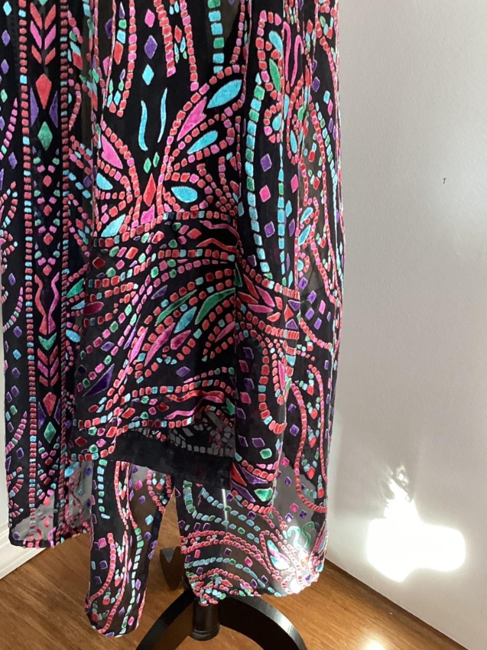 VTG BOB MACKIE WEARABLE ART 3X SILK BLOUSE TUNIC SHEER SPECIAL OCCASION HOLIDAYS - Picture 5 of 11